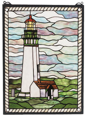 55949 Yaquina Head Lighthouse Stained Glass by Meyda Lighting | 15x20 inches