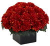 1372-OR Orange Carnation Silk Arrangement w/Planter 10 colors by Nearly Natural | 11"