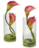 1390-PK-S2 Pink Double Calla Lily S/2 Silk Flowers 4 colors by Nearly Natural | 10.5"