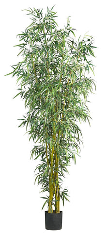 5195 Fancy Style Bamboo Silk Tree with Planter by Nearly Natural | 8 feet