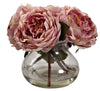 1391-PK Pink Faux Fancy Roses w/Rosie Posie Vase in 4 colors by Nearly Natural | 8"