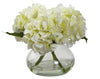 1356-CR Cream Hydrangea Silk Flowers w/Vase in 4 colors by Nearly Natural | 8.5 in