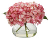 1356-PK Pink Hydrangea Silk Flowers w/Vase in 4 colors by Nearly Natural | 8.5 in
