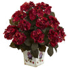 1396-RU Rust Hydrangea Silk Plant with Planter in 2 colors by Nearly Natural | 23"