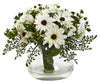 1353-WH White Large Mixed Faux Daisy Maidenhair in 2 colors by Nearly Natural | 12"