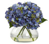 1357-BL Blue Large Silk Hydrangea with Vase in 4 colors by Nearly Natural | 9"