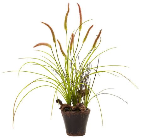 4852 Mixed Cattails & Grass Artificial Plant by Nearly Natural | 23 inches