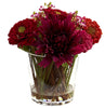 4847 Mixed Zinnia Artificial Flowers in Vase by Nearly Natural | 9.75"