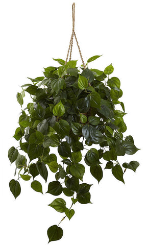 6853 Philodendron Indoor Outdoor Silk Hanging Plant by Nearly Natural |3 ft