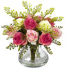 1366-AP Assorted Pastels Roses & Maidenhair Silk Flowers in 11 colors by Nearly Natural | 14"