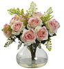 1366-LP Light Pink Roses & Maidenhair Silk Flowers in 11 colors by Nearly Natural | 14"