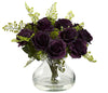 1366-PE Purple Elegance Roses & Maidenhair Silk Flowers in 11 colors by Nearly Natural | 14"