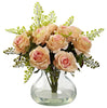 1366-PH Peach Roses & Maidenhair Silk Flowers in 11 colors by Nearly Natural | 14"