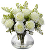 1366-WH White Roses & Maidenhair Silk Flowers in 11 colors by Nearly Natural | 14"