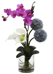 1334 Silk Calla Lily Orchid Ball Flowers in Water by Nearly Natural | 26"