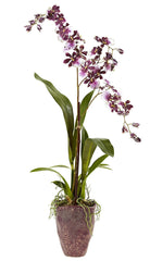 4833 Silk Oncidium Dancing Lady Orchid w/Planter by Nearly Natural | 28.5"