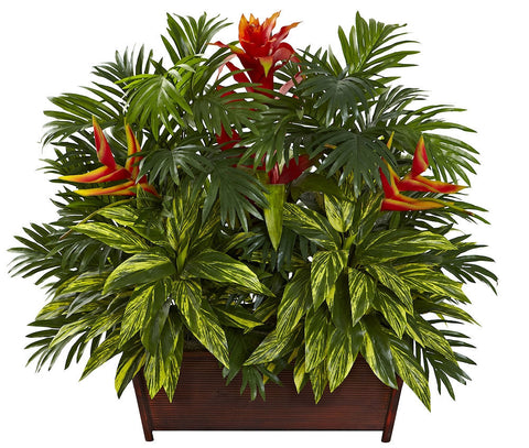 6833 Tropical Garden Artificial Arrangement by Nearly Natural | 30 inches