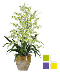 1070 Triple Oncidium Dancing Lady Orchid 4 colors by Nearly Natural | 32"