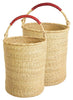gh25a Natural Set of 2 Bolga Open Nesting Laundry Basket Hampers | Senegal Fair Trade by Swahili Imports