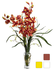 1183 Silk Cymbidium Orchids in Water in 3 colors by Nearly Natural | 30"