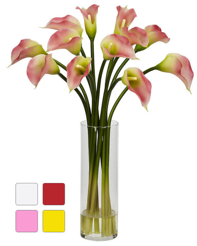 Mini Calla Lily Silk Flowers in Water in 4 colors | 20 inches