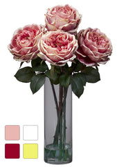 1247 Fancy Silk Roses in Water in 4 colors by Nearly Natural | 18 inches