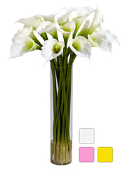 1251 Calla Lily Silk Flowers in Water in 3 colors by Nearly Natural | 27"