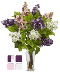 1256 Lilac Silk Flowers in Water in 4 colors by Nearly Natural | 24 inches
