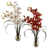 1293 Silk Cymbidium Orchids in Water in 2 colors by Nearly Natural | 28"