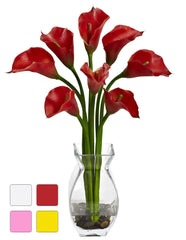 1296 Calla Lily Faux Flowers in Water in 4 colors by Nearly Natural | 16"