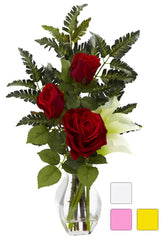 1306 Silk Rose & Calla Lily in Water in 3 colors by Nearly Natural | 21"