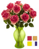1351 Artificial Roses in Sophia Vase in 7 colors by Nearly Natural | 18"