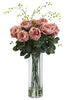 1358-PK Pink Giant Fancy Rose Willow Faux Flowers 4 colors by Nearly Natural | 32"