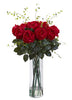 1358-RD Red Giant Fancy Rose Willow Faux Flowers 4 colors by Nearly Natural | 32"