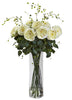 1358-WH White Giant Fancy Rose Willow Faux Flowers 4 colors by Nearly Natural | 32"