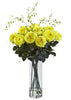 1358-YL Yellow Giant Fancy Rose Willow Faux Flowers 4 colors by Nearly Natural | 32"