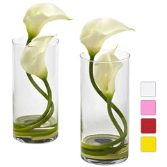 1390 Double Calla Lily S/2 Silk Flowers 4 colors by Nearly Natural | 10.5"