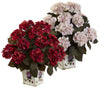 1396 Hydrangea Silk Plant with Planter in 2 colors by Nearly Natural | 23"