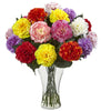 1403-AS Assorted Blooming Carnation Faux Flowers in 9 colors by Nearly Natural | 18"