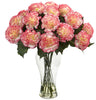 1403-CP Cream Pink Blooming Carnation Faux Flowers in 9 colors by Nearly Natural | 18"