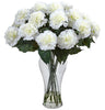 1403-CR Cream Blooming Carnation Faux Flowers in 9 colors by Nearly Natural | 18"