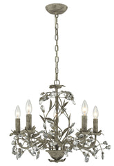18163/5 Circeo 5-Light Chandelier in Marble Gray with Clear Crystal by ELK Lighting