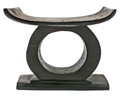 ghana-1b Modern Asante Black Painted Wood Stool | Ghana Fair Trade by Swahili Imports