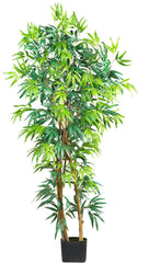 5187 Bamboo Artificial Silk Tree with Planter by Nearly Natural | 5 feet