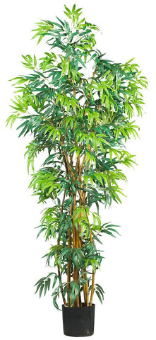 5188 Bamboo Artificial Silk Tree with Planter by Nearly Natural | 6 feet
