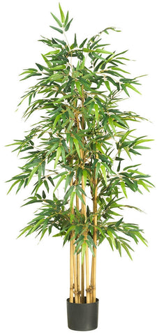 5253 Bamboo Artificial Silk Tree with Planter by Nearly Natural | 64 inches