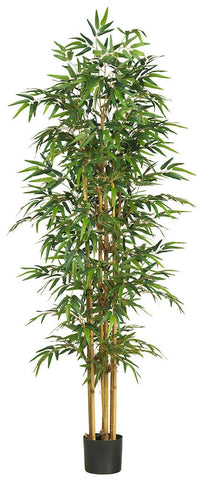 5254 Bamboo Artificial Silk Tree with Planter by Nearly Natural | 75 inches