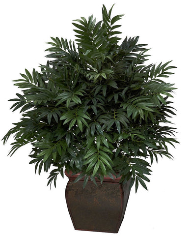 6719 Triple Bamboo Palm Silk Plant w/Planter by Nearly Natural | 43 inches
