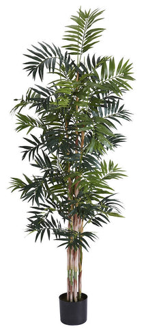 5320 Bamboo Palm Artificial Silk Tree w/Planter by Nearly Natural | 6 feet
