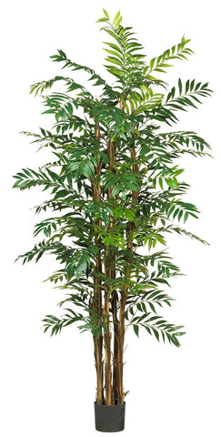 5250 Bamboo Palm Artificial Silk Tree w/Planter by Nearly Natural | 7 feet